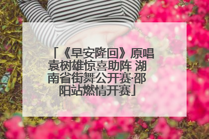 《早安隆回》原唱袁树雄惊喜助阵 湖南省街舞公开赛·邵阳站燃情开赛