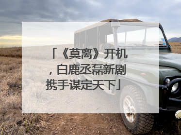 《莫离》开机，白鹿丞磊新剧携手谋定天下