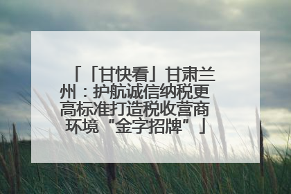 「甘快看」甘肃兰州：护航诚信纳税更高标准打造税收营商环境“金字招牌”