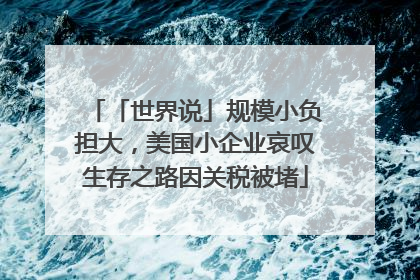 「世界说」规模小负担大，美国小企业哀叹生存之路因关税被堵