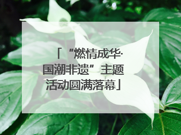 “燃情成华·国潮非遗”主题活动圆满落幕