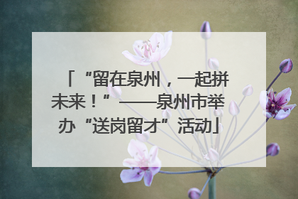 “留在泉州，一起拼未来！”——泉州市举办“送岗留才”活动
