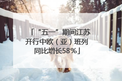 “五一”期间江苏开行中欧（亚）班列同比增长58％