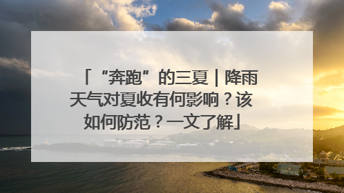 “奔跑”的三夏｜降雨天气对夏收有何影响？该如何防范？一文了解