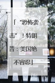 “恐怖袭击”！特朗普：美国绝不容忍