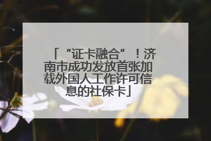 “证卡融合”！济南市成功发放首张加载外国人工作许可信息的社保卡
