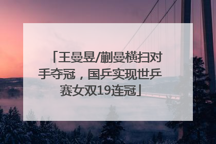 王曼昱/蒯曼横扫对手夺冠，国乒实现世乒赛女双19连冠
