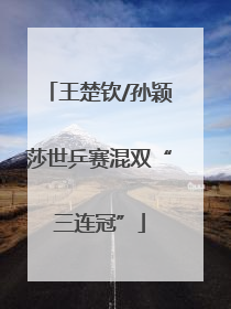 王楚钦/孙颖莎世乒赛混双“三连冠”