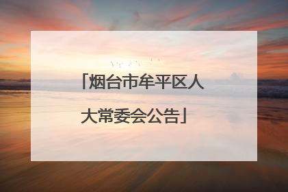 烟台市牟平区人大常委会公告