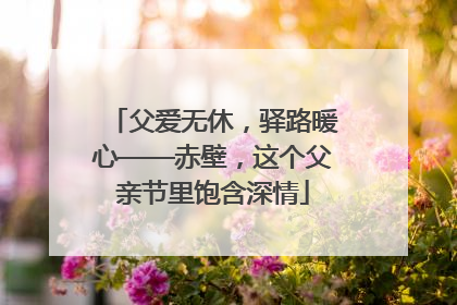 父爱无休，驿路暖心——赤壁，这个父亲节里饱含深情