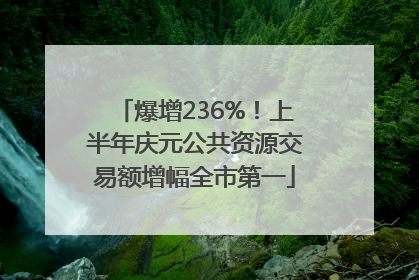 爆增236%！上半年庆元公共资源交易额增幅全市第一