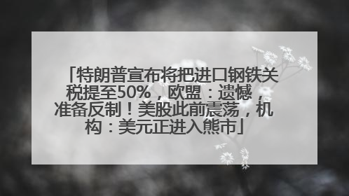 特朗普宣布将把进口钢铁关税提至50%，欧盟：遗憾，准备反制！美股此前震荡，机构：美元正进入熊市