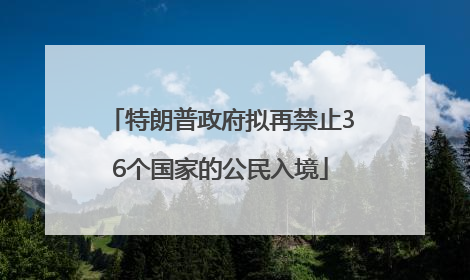 特朗普政府拟再禁止36个国家的公民入境