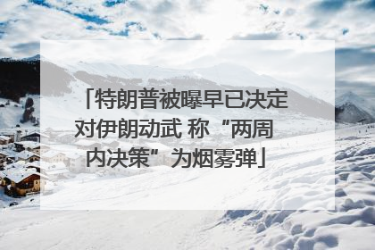 特朗普被曝早已决定对伊朗动武 称“两周内决策”为烟雾弹