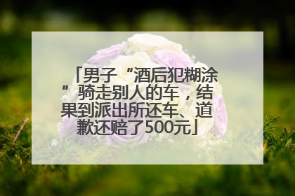 男子“酒后犯糊涂”骑走别人的车，结果到派出所还车、道歉还赔了500元