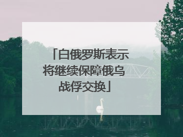 白俄罗斯表示将继续保障俄乌战俘交换