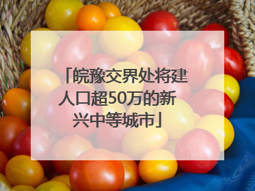 皖豫交界处将建人口超50万的新兴中等城市
