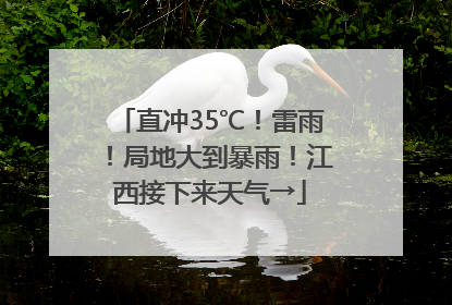 直冲35℃！雷雨！局地大到暴雨！江西接下来天气→