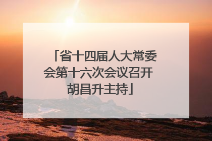 省十四届人大常委会第十六次会议召开 胡昌升主持