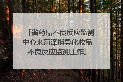 省药品不良反应监测中心来菏泽指导化妆品不良反应监测工作