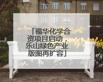 福华化学合资项目启动，乐山绿色产业版图再扩容