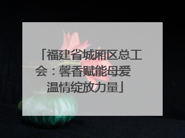 福建省城厢区总工会：馨香赋能母爱 温情绽放力量