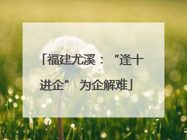 福建尤溪：“逢十进企” 为企解难