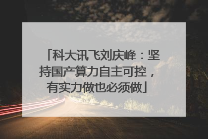 科大讯飞刘庆峰：坚持国产算力自主可控，有实力做也必须做