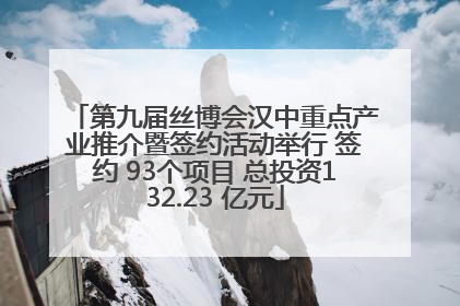 第九届丝博会汉中重点产业推介暨签约活动举行 签约 93个项目 总投资132.23 亿元