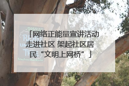 网络正能量宣讲活动走进社区 架起社区居民“文明上网桥”