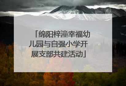 绵阳梓潼幸福幼儿园与自强小学开展支部共建活动