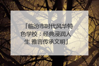 临汾市时代风华特色学校：经典浸润人生 雅言传承文明