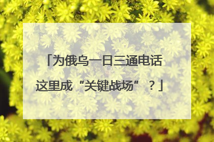 为俄乌一日三通电话 这里成“关键战场”？