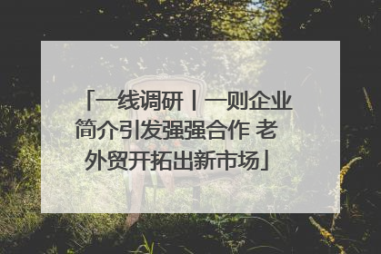 一线调研丨一则企业简介引发强强合作 老外贸开拓出新市场
