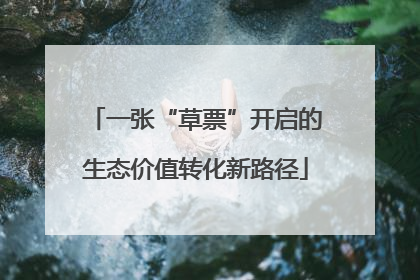一张“草票”开启的生态价值转化新路径