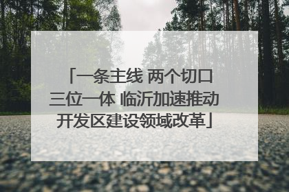一条主线 两个切口 三位一体 临沂加速推动开发区建设领域改革