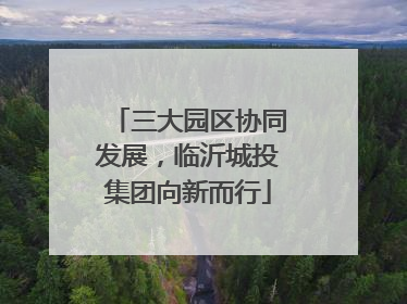 三大园区协同发展，临沂城投集团向新而行