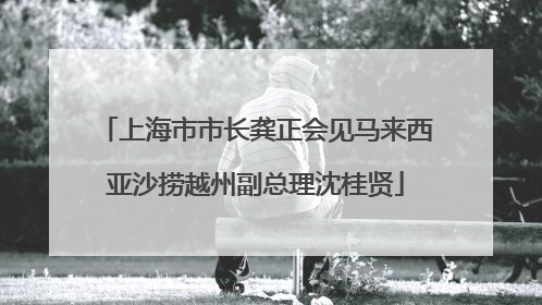 上海市市长龚正会见马来西亚沙捞越州副总理沈桂贤