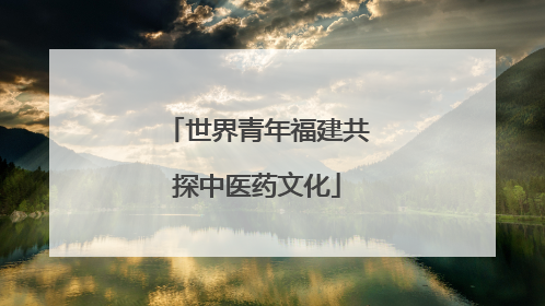 世界青年福建共探中医药文化