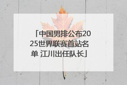 中国男排公布2025世界联赛首站名单 江川出任队长