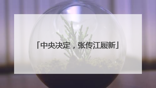 中央决定，张传江履新