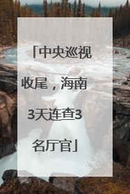中央巡视收尾，海南3天连查3名厅官