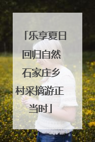 乐享夏日 回归自然 石家庄乡村采摘游正当时