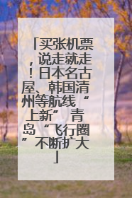买张机票，说走就走！日本名古屋、韩国清州等航线“上新” 青岛“飞行圈”不断扩大