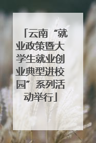 云南“就业政策暨大学生就业创业典型进校园”系列活动举行