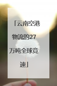 云南空港物流的27万吨全球竞速