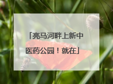 亮马河畔上新中医药公园！就在