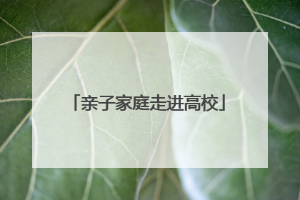 亲子家庭走进高校