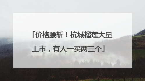 价格腰斩！杭城榴莲大量上市，有人一买两三个
