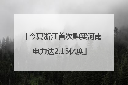 今夏浙江首次购买河南电力达2.15亿度